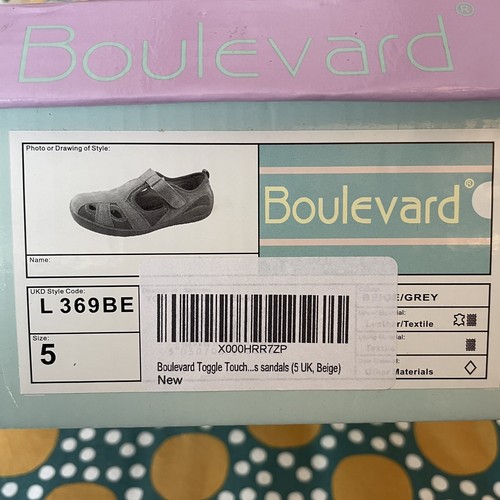 Zapatos Boulevard Correa Sobre Beige Gris Cuero L369BE UK5 Nuevos en Caja - Imagen 7 de 7
