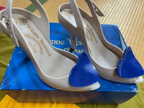 Vivienne Westwood x Melissa Heart Rubber Pumps Light Gray Women's 7 US With Box - Picture 7 of 9