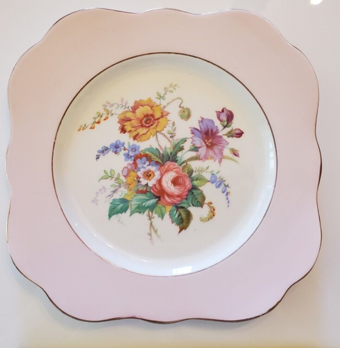 Colclough Bone China Plates 7.5" Square Scalloped Gold Floral Pink LOT of 3 VTG - Picture 12 of 14