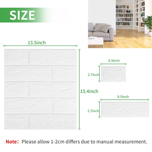 5-20Pcs 3D Tile Brick Wall Sticker Self-adhesive Waterproof Foam Panel Wallpaper - Picture 7 of 47