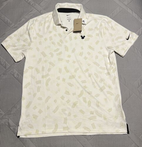 Disney Store Nike Mickey Mouse Icon Tour Polo Shirt by Nike for Men L -Cream