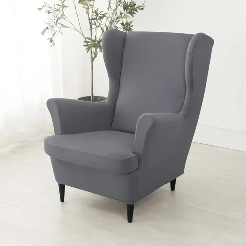 1pc Solid Color Wing Chair Cover All-inclusive Armchair Cover Elastic Anti-dirt - Picture 32 of 41