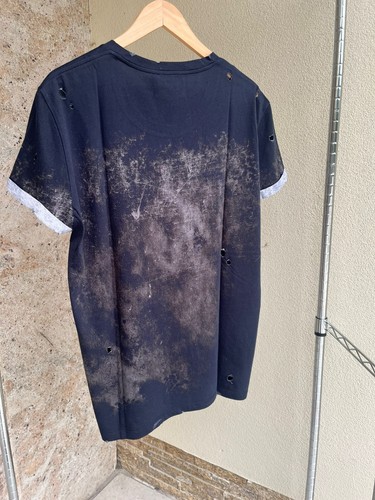Balmain , Eagle & Balmain Logo Print Distressed T-Shirt in Multicolor BNWOT XS - Picture 7 of 12