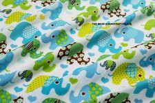 5 Yard Hand Block Elephant Print Fabric Handmade Cotton Indian Natural Fabric