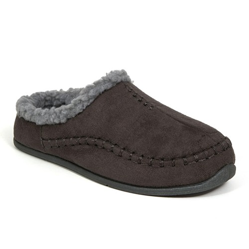Deer Stags Lil Nordic Slippers Kids 13 Charcoal Faux Shearling Moccasin KHD641