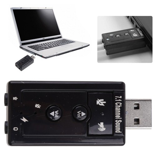 Double carte son externe virtuelle 7.1 canaux USB Soundbox Dynamic 3D Surround - Photo 8/8