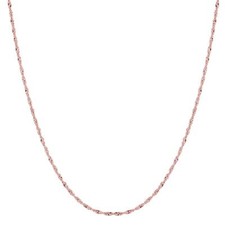 10k Rose Gold Singapore Chain Necklace, 1.0mm 20 Inches 