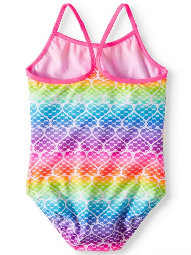 Wonder Nation Girls' One-Piece Swimsuit Swimwear, Patterns & Graphics - Picture 2 of 9