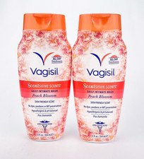 Lot of 2 Vagisil Scentsitive Scents Peach Blossom Daily Intimate Wash 12oz