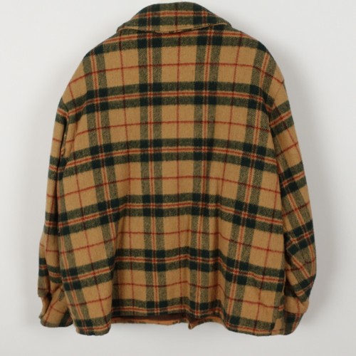 Vintage 70s JC Penny Wool Snap Button Coat Jacket Sherpa Lined Plaid Men's XL - Picture 3 of 18