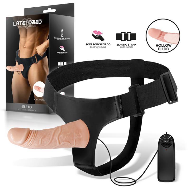 ARNES STRAP ON ELETO ARNÉS CON DILDO HUECO DESMONTABLE, VIBRACIÓN CONTROL REMOTO