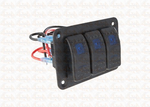 Interruttore kit a pannello 3x  bottone con spia a Led - 12/24V - 20A ON OFF - Foto 2 di 7