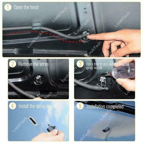 Spray Wiper Nozzle For Honda Accord MK7 2003-07 2Pcs Front Windshield Washer Jet - Picture 11 of 12