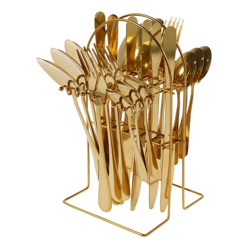 24Pcs Flatware Set Sturdy Stainless Steel Silverware Set Practical Tableware ☣ - Picture 14 of 21
