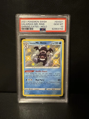 2021 POKEMON SWSH # SV021/SV122 GALARIAN MR. RIME - HOLO PSA 10 GEM MT