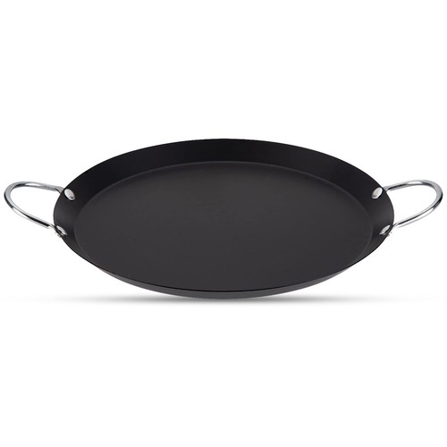 Nonstick Round Comal Griddle 11-Inch - Black Carbon Steel Tortilla Comal Grid...