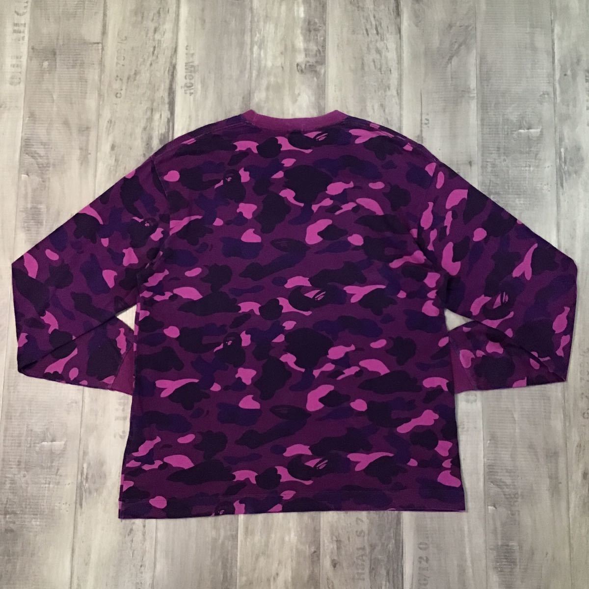 BAPE Swarovski BAPE logo purple camo long sleeve T-shirt A BAPE Swarovski BAPE logo purple camo long sleeve T-shirt A