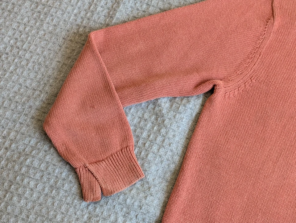 Suéter Steven Alan Adulto Grande Naranja Algodón Tejido Cuello Redondo Pullover Foto 3 de 4