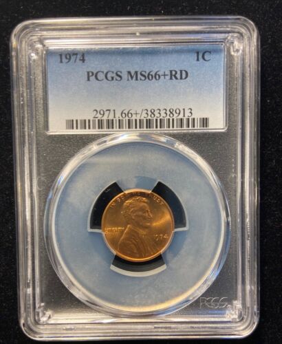 1974 Lincoln Penny Red MS 66 Plus PCGS Philadelphia no mint mark