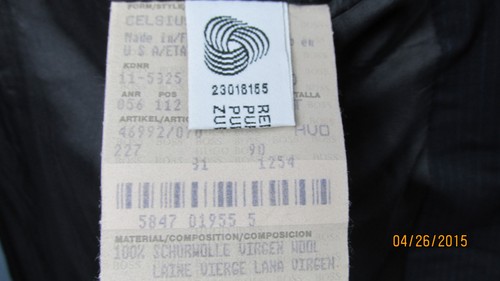 Hugo Boss  Sport Coat Blazer Double Breasted  Wool Size 40T Navy Blue Stripe (7) - Picture 10 of 10