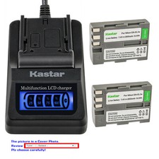 Kastar Battery LCD Quick Charger for EN-EL3e Nikon D100 D100SLR D200 D300 D300S