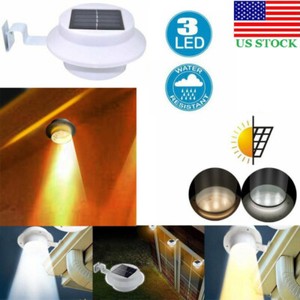 3 LED Solar Powered Gutter Light Outdoor Garden Pathway Wall Fence Yard Lamp 3 LED Solar Powered Gutter Light Outdoor Garden Pathway Wall Fence Yard Lamp