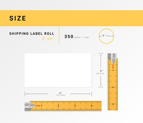 ZEBRA / ELTRON 2x4 (2" x 4") Thermal Labels - 12 Rolls of 350 Labels - 1" core - Picture 3 of 7