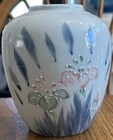 Vintage Japan Fine China Porcelain Vase White with Iris' Handpainted — photo 2