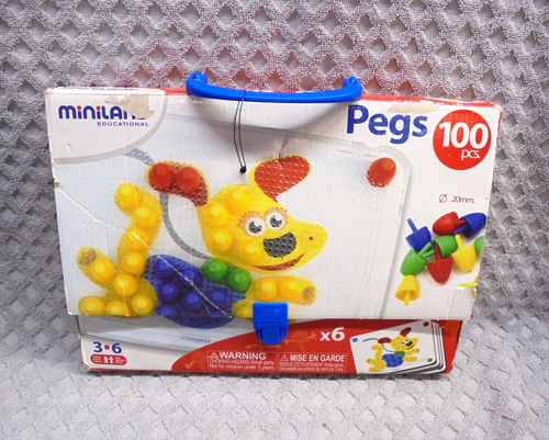 Miniland Pegs Educational Picture Toy with 6 Template Cards Ages 3-6 Preschool - Picture 2 of 9
