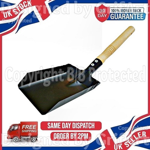 COAL HAND SHOVEL 100MM ASH BLACK METAL FIREPLACE CONTRACTORS SPADE PET DOG SCOOP - Picture 1 of 4