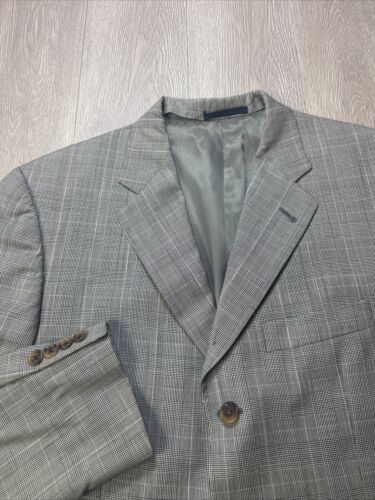 40R Burberry London Sport Coat Blazer Jacket Mini Houndstooth Pink Check Gray - Picture 2 of 15