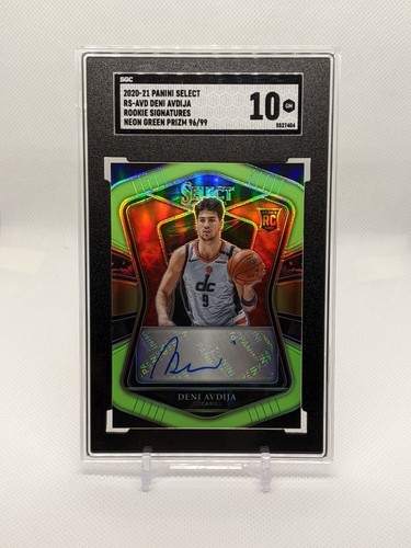 Rookie DENI AVDIJA /99 AUTO RC 2020-21 Panini Select Neon Green Prizm SGC 10 GM - Picture 11 of 11