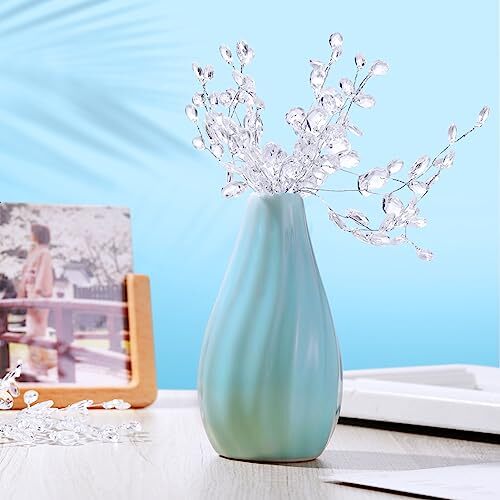 Floral Picks with Wire 50pcs Artificial Flower Bouquet Acrylic Bead Wedding D... - Picture 4 of 9