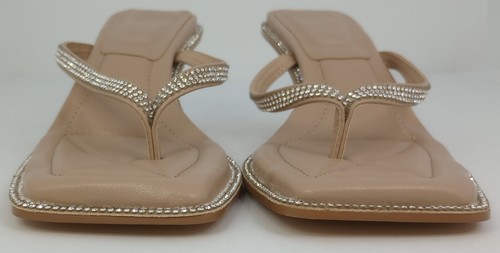 SEKAYISORE Rhinestone Square Toe Sandal Stiletto Heels Size 7 - Picture 4 of 13