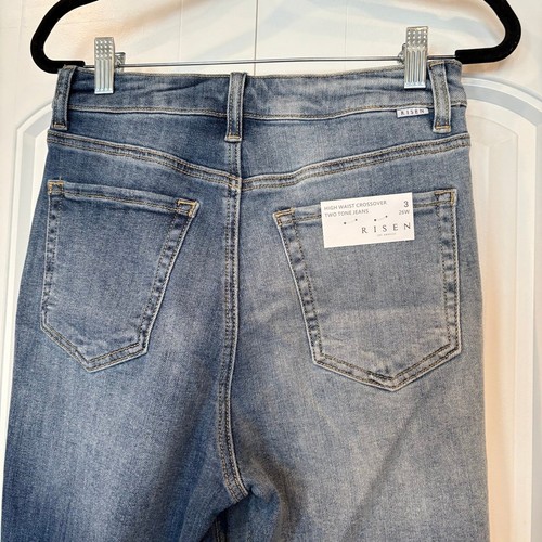 Risen High Waist Crossover Two Tone Jeans Gr. 3/26 - Bild 6 von 9