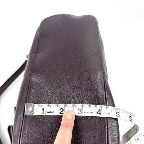 Brighton Asher Hobo Handbag Dark Purple Leather Silver Medallion Shoulder Bag - Picture 13 of 14