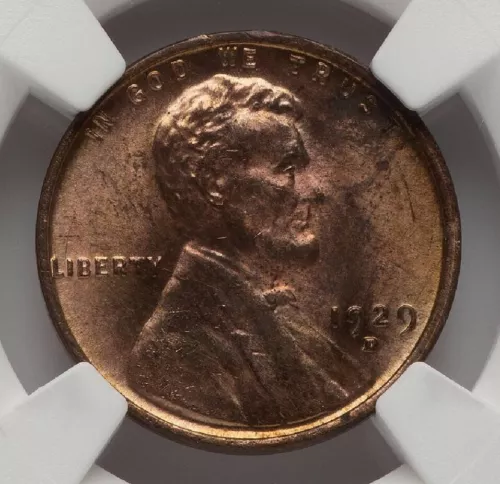 1929-D Lincoln 1c Cent - NGC MS64 RB Red Brown