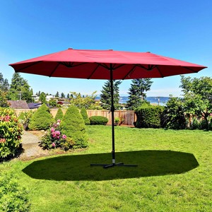 Extra Large Garden Parasol Patio Pool Red Tall Umbrella Sunshade