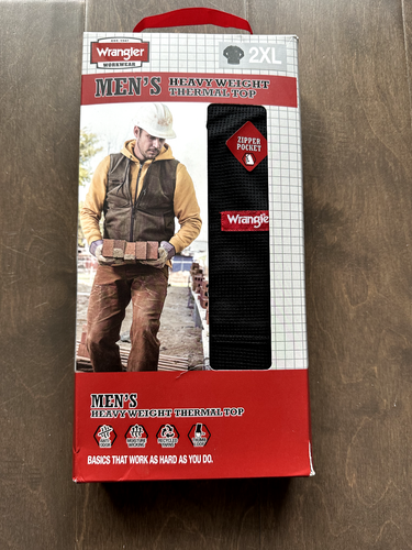 Wrangler Heavyweight Thermo Top Shirt Langarm Daumenschlaufe Herren schwarz 2XL