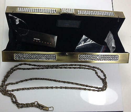 Nuevo Rectangular Elegante Metal Enmarcado Cocodrilo En relieve Bolso de Noche Bolso de Mano Fiesta - Imagen 5 de 32
