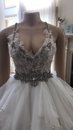 Farage Paris Galaxy Wedding Bridal Princess Gown Retail Value New $3800. - Picture 10 of 23