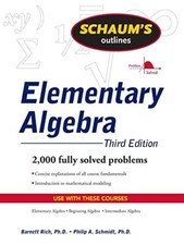 Schaum's Outline of Elementary Algebra. Rich 9780071611633 Fast Free Shipping**