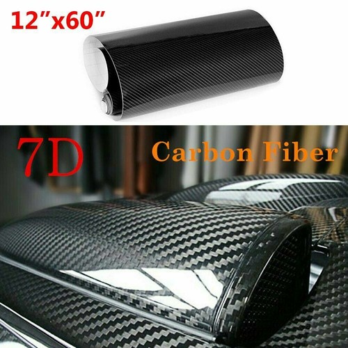 7D-Black Carbon Fiber Vinyl Film Car Wrap Stickers Auto Decal Paper Waterproof - Picture 5 of 12