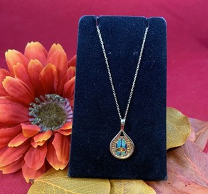 Religious-Hamsa-034-Hand-of-God-034-034-Mazel-Tov-034-Pendant-in-14K-Yellow-Gold-w-Chain
