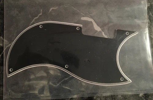 5 Ply Black/White Wide Bevel Pickguard for Gibson SG Bass Standard & Faded Model