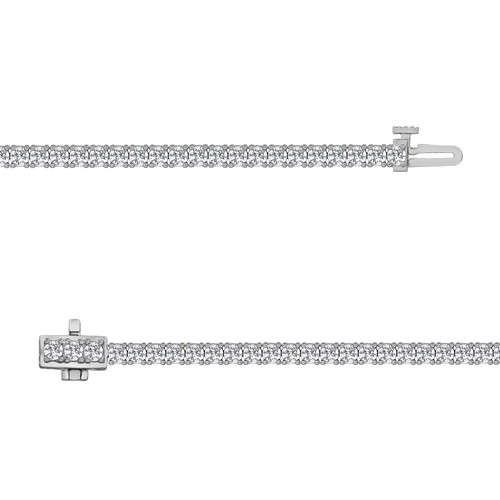 2.00 CT Round Cut Natural Diamond Wedding Tennis Bracelet Solid 14k White Gold - Bild 3 von 12