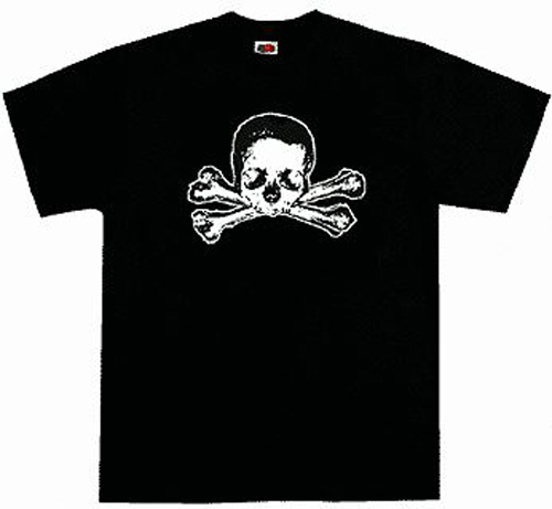 Kids Extreme Skull and Crossbones Pirate T-Shirt Black - Picture 1 of 1