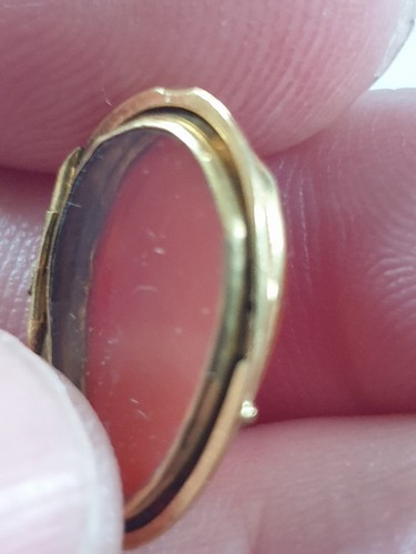 OLD PHOTO HOLDER GOLD 18K AND RED AMBER AMBRE ROUGE DS L ETAT 2 GRAMMES - Imagen 5 de 7