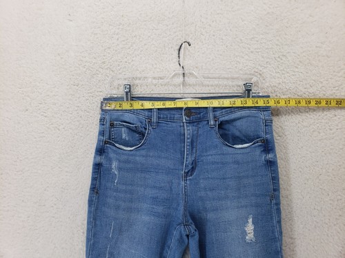 Mudd Women Jeans 9 Blue Cotton Blend High Rise Stretch Distressed Denim Legging - Picture 7 of 20