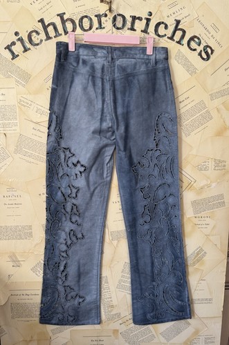 Free People The Laser Cut Jeans We The Free Stickerei blau Distress Wash 28 NEU - Bild 3 von 4